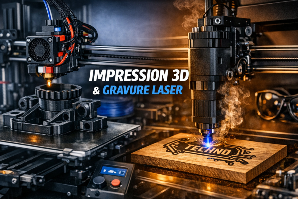 imprimante 3d et graveur laser en fonction